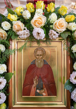 Икона преподобного Сергия Радонежского в монастыре